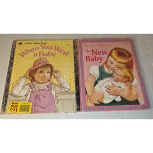 2 Vintage Little Golden Book Collectible Children's Picture